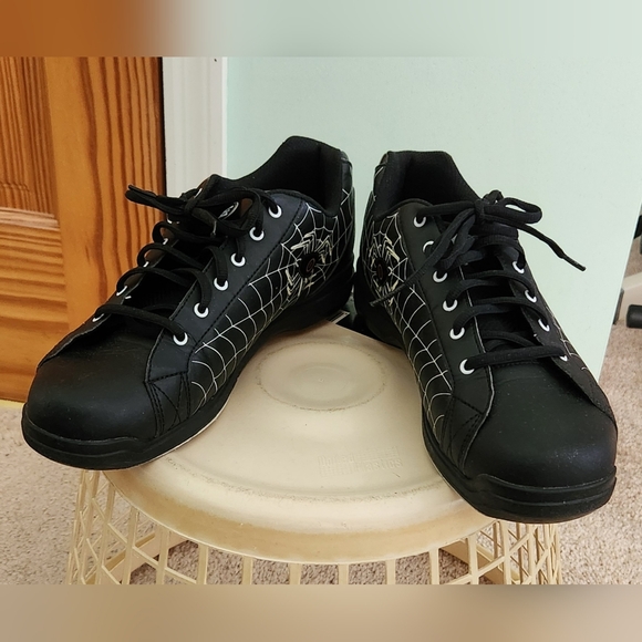 Etonic Black Widow Spider Web Bowling Shoes men's size 9.5 black - Picture 3 of 10